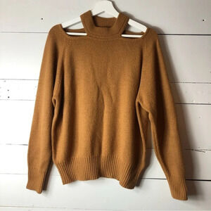 Jason Wu Camel Cold Shoulder Sweater Size Small